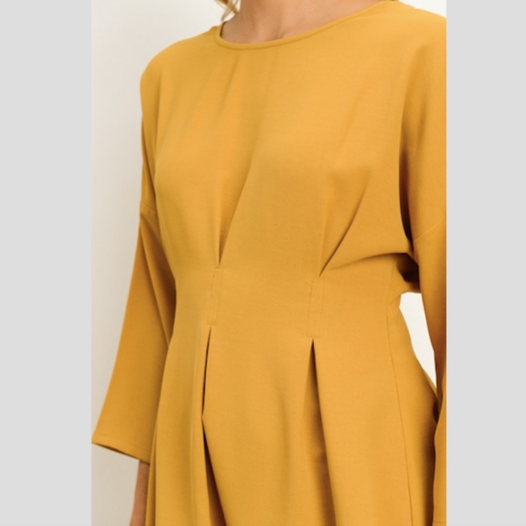 GILLI Banded Waist Mustard Yellow Blouse NWT - Picture 6 of 6